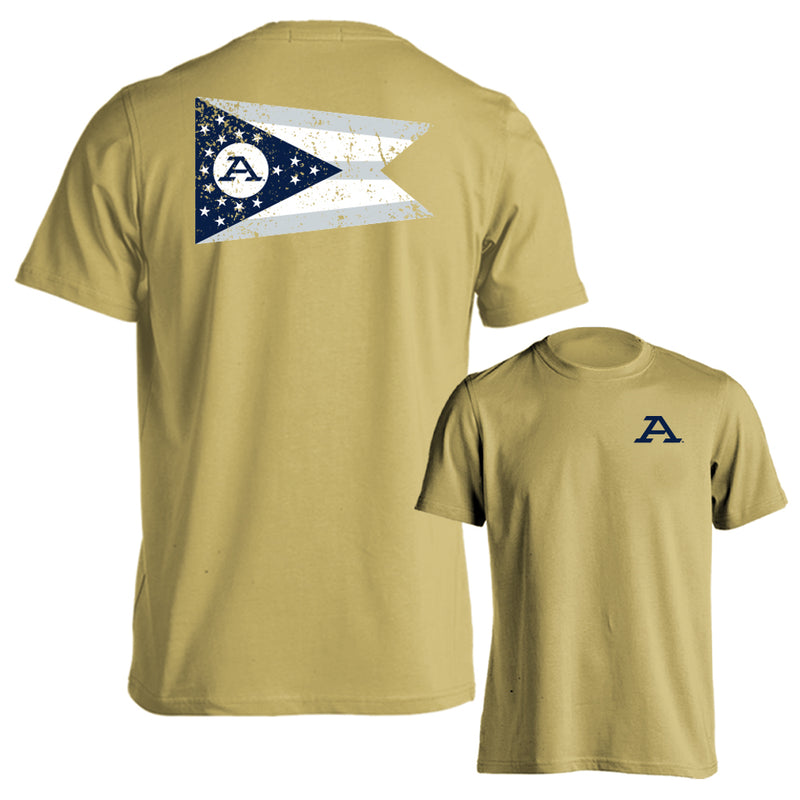 University of Akron Zips School Flag Logo Short Sleeve Akron Zips T-Shirt