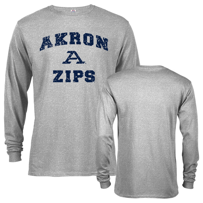 University of Akron Zips Distressed Retro Logo Tee Long Sleeve T-Shirt