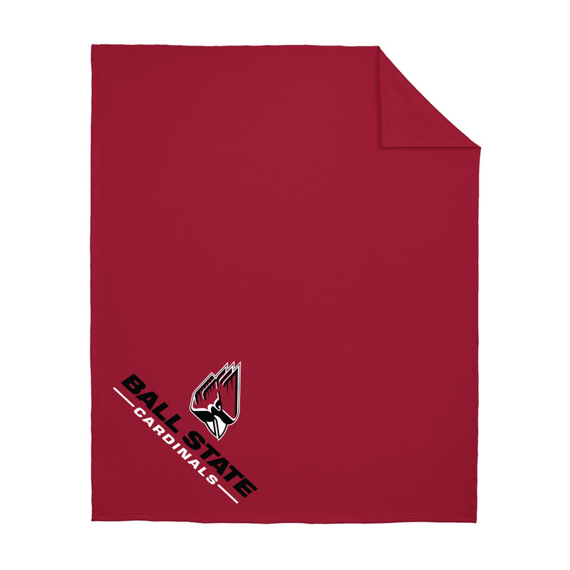Ball State Cardinals Prime Logo Comfortable Stadium Fleece Throw Blanket 50x60