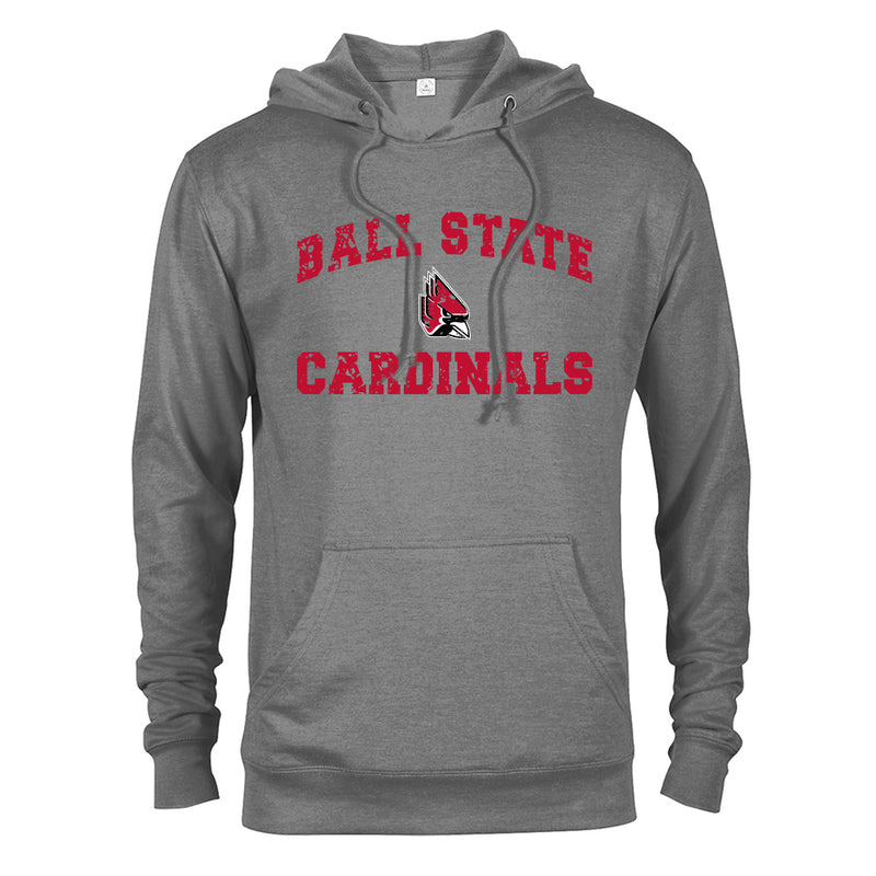 Ball State University Cardinals Distressed Retro Logo Hoodie Hooded Sweatshirt