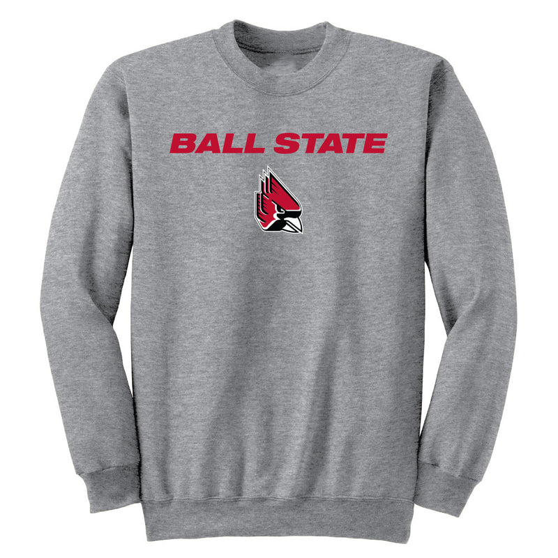 Ball State University Cardinals Adult Crewneck Sweatshirt School Text and Logo