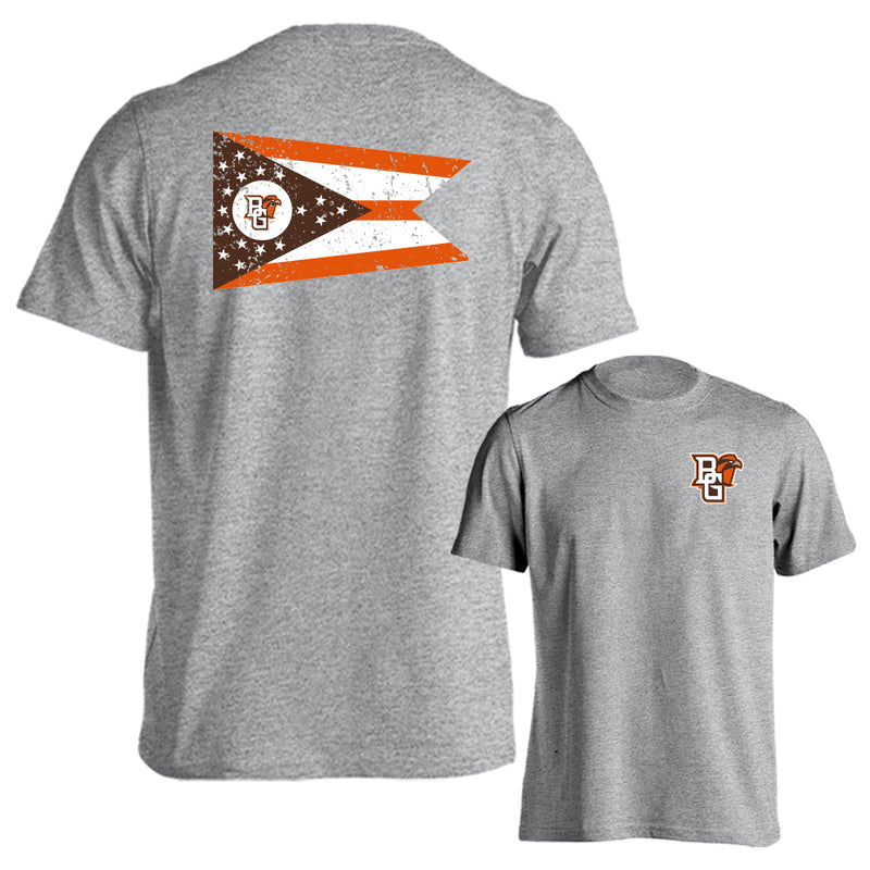 Bowling Green State University Falcons School Flag Logo Short Sleeve T-Shirt