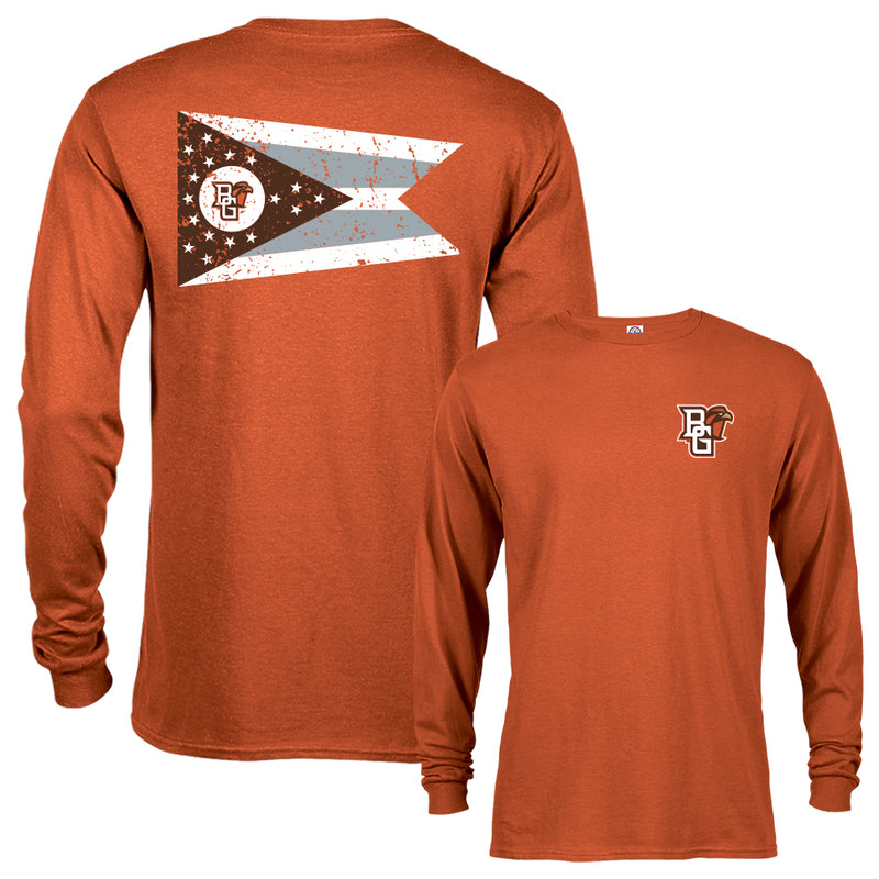 Bowling Green State University Falcons School Flag Logo Long Sleeve T-Shirt