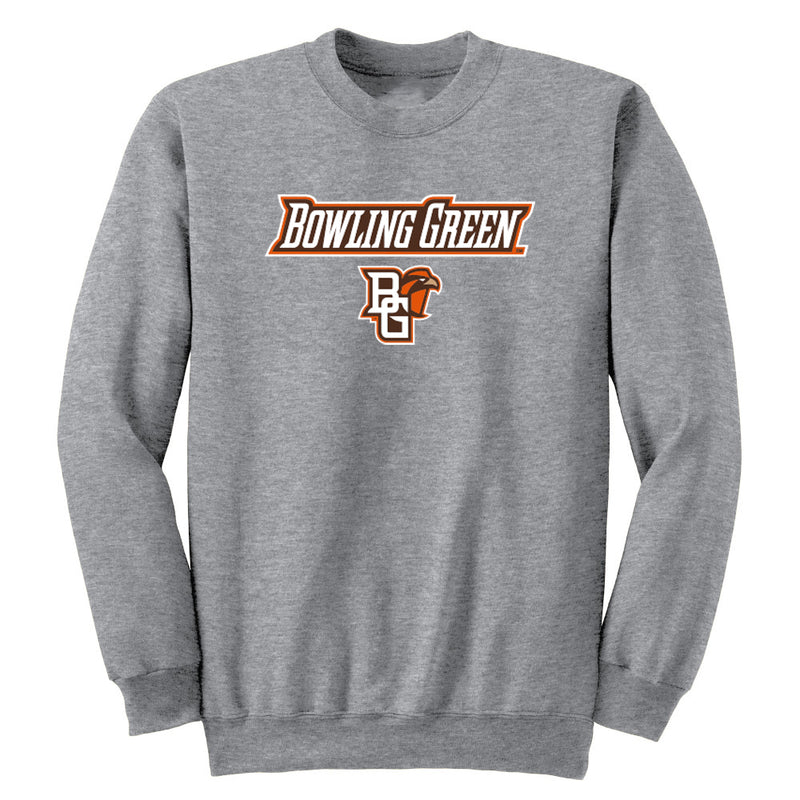 Bowling Green State University Falcons Adult Crewneck Sweatshirt School Name and Logo