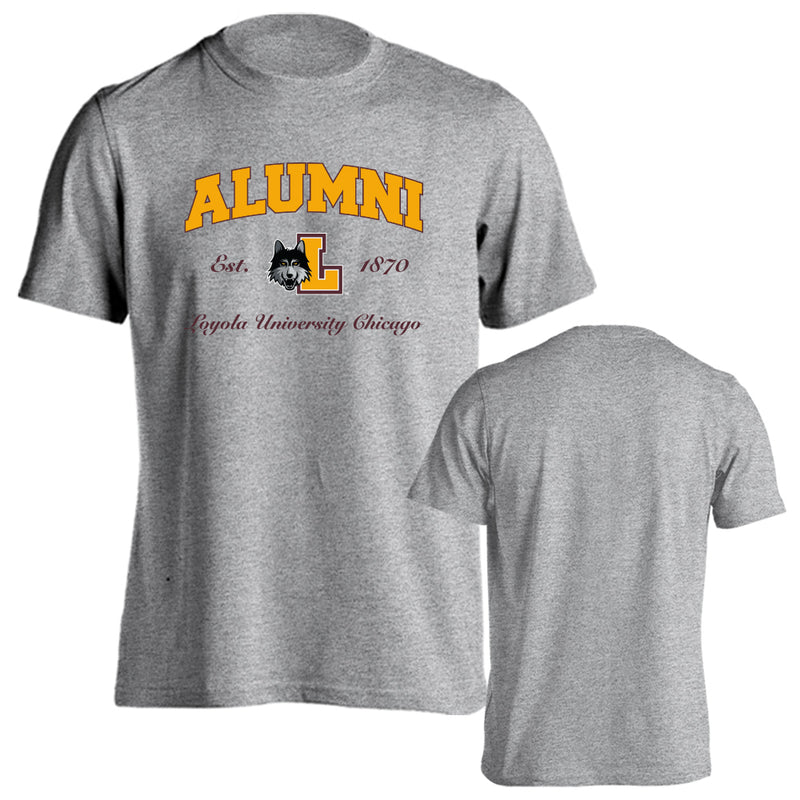 Loyola Chicago Ramblers Loyola University Alumni Logo Graduate Short Sleeve T-Shirt