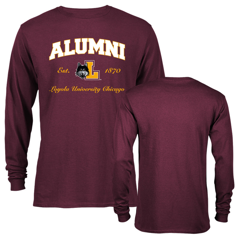 Loyola Chicago Ramblers Loyola University Alumni Logo Graduate Long Sleeve T-Shirt