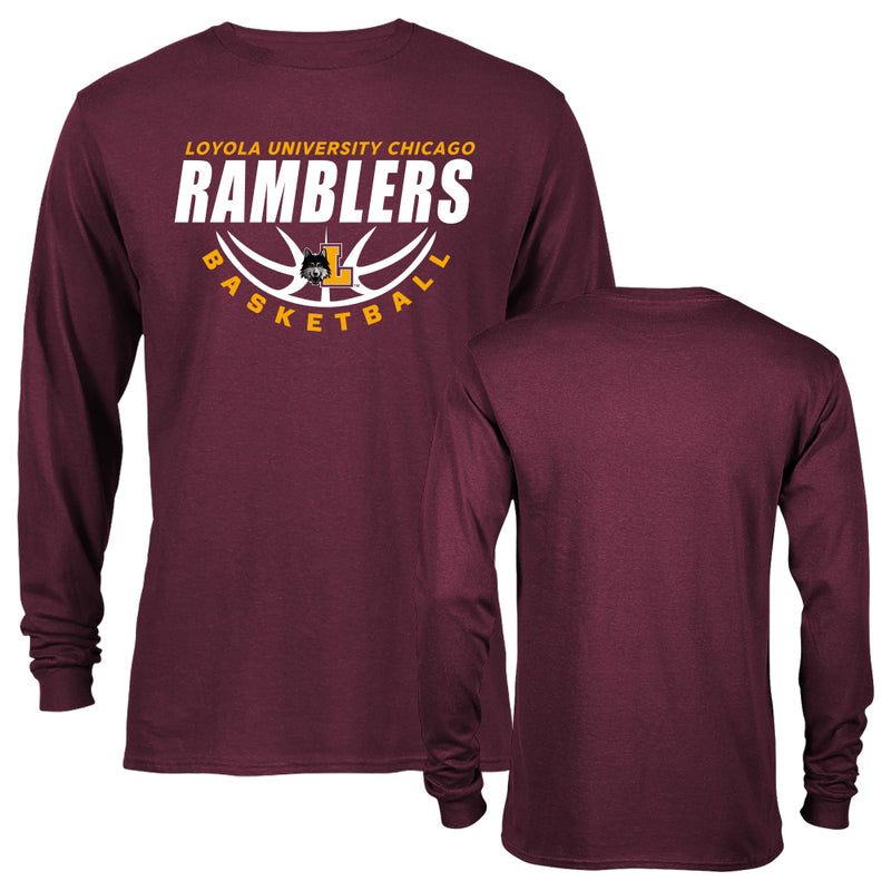 Loyola Chicago Ramblers Loyola University Basketball Logo Long Sleeve T-Shirt