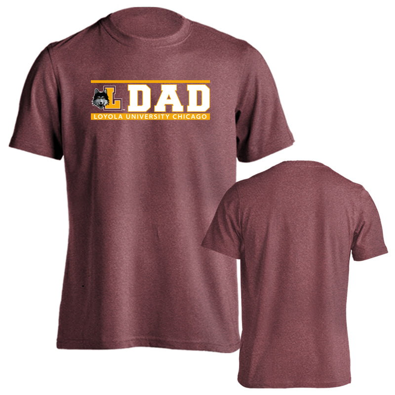 Loyola Chicago Ramblers Loyola University Dad Father parent Logo Short Sleeve T-Shirt