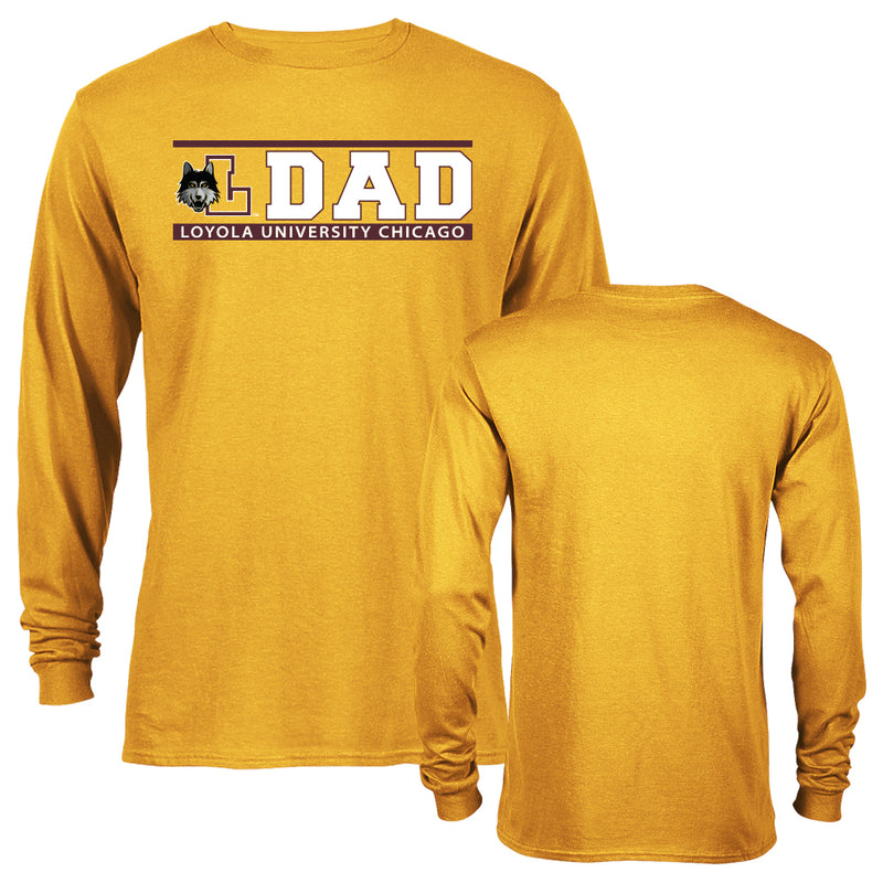 Loyola Chicago Ramblers Loyola University Dad Father Parent Logo Long Sleeve T-Shirt