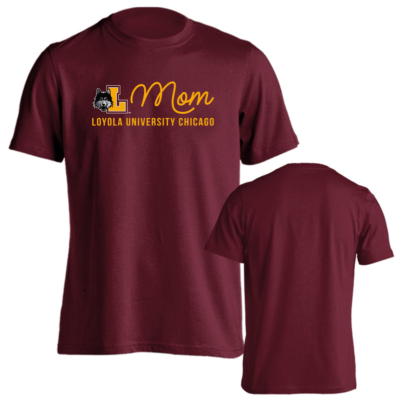 Loyola Chicago Ramblers Loyola University Mom Mother Parent Logo Short Sleeve T-Shirt