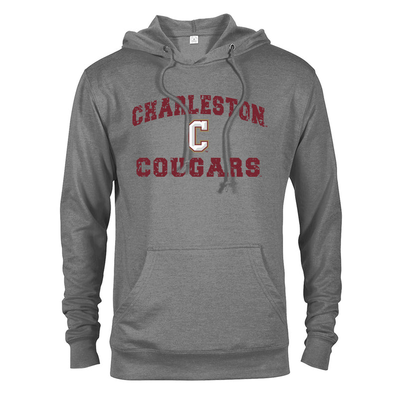 College of Charleston Cougars Distressed Retro Logo Hooded Hoodie Sweatshirt