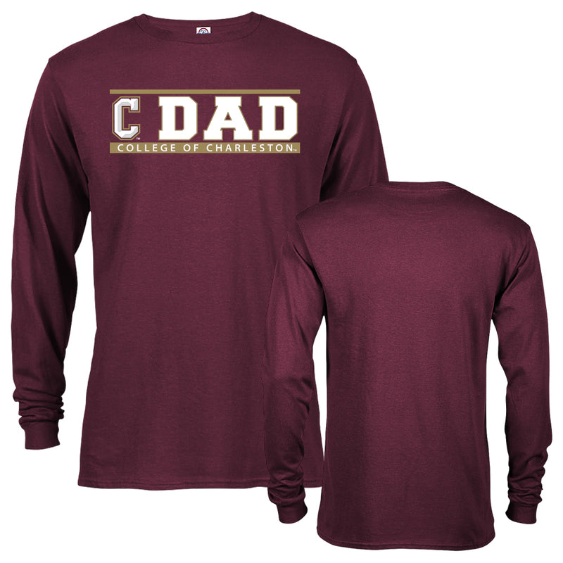 College of Charleston Cougars Dad Logo Father Proud Parent Long Sleeve T-Shirt
