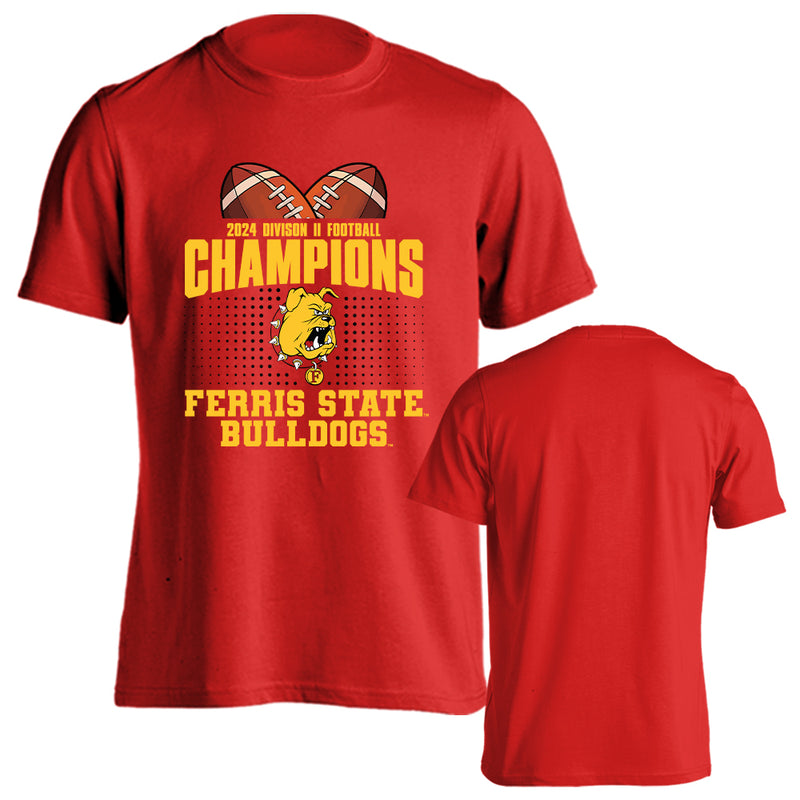 Ferris State Bulldogs 2024 DII Football National Champions Short Sleeve T-Shirt