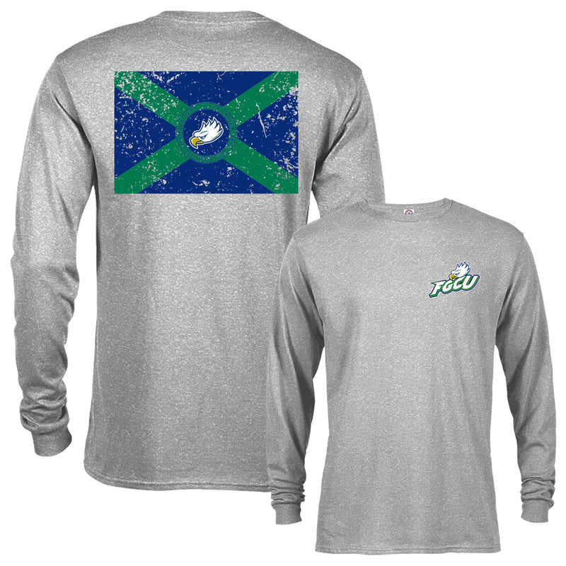 Florida Gulf Coast University Eagles School Flag Logo Long Sleeve T-Shirt