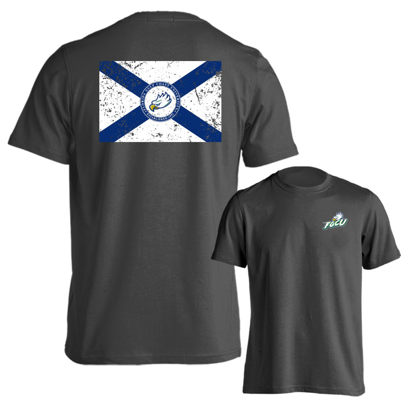 Florida Gulf Coast University Eagles School Flag Logo Short Sleeve T-Shirt