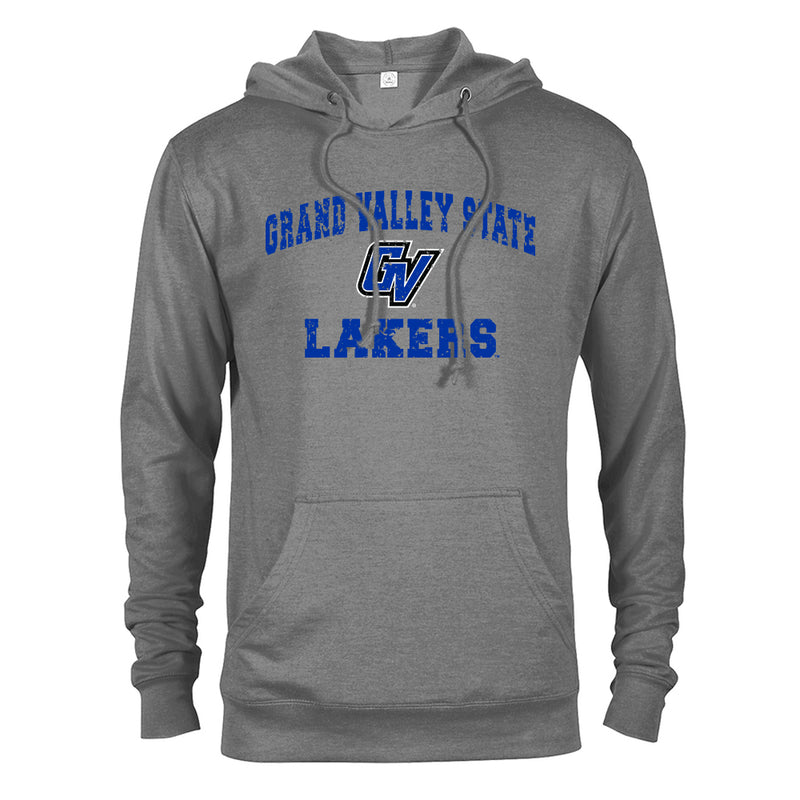 Grand Valley State University Distressed Retro Logo Hoodie Hooded Sweatshirt