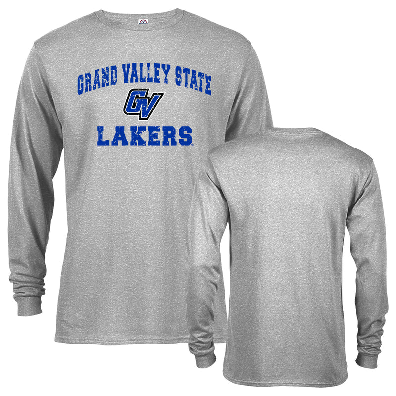 Grand Valley State University Distressed Retro Logo Long Sleeve Adult T-Shirt