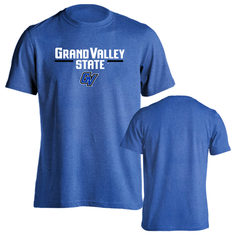 Grand Valley State University Lakers Arch Text with Mascot Short Sleeve T-Shirt