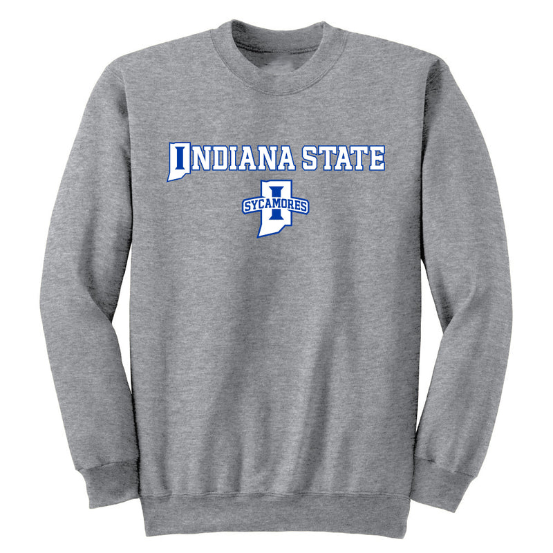 Indiana State University Sycamores Adult Crewneck Sweatshirt Arch Text