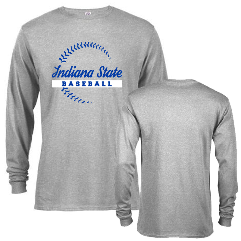 Indiana State University Sycamores Indiana Baseball Seams Long Sleeve T-Shirt