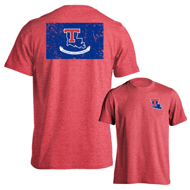 Louisiana Tech University Bulldogs School Flag Logo Short Sleeve T-Shirt