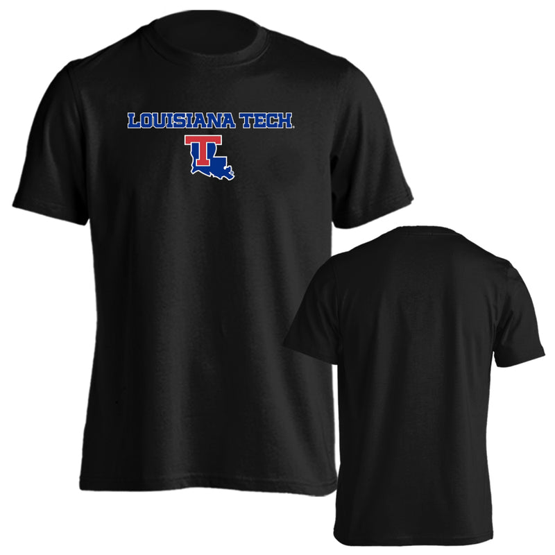 Louisiana Tech University Bulldogs Arch Text with Mascot Short Sleeve T-Shirt