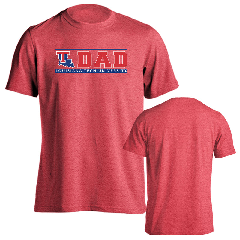 Louisiana Tech University Bulldogs Dad Father Logo Short Sleeve Tee T-Shirt
