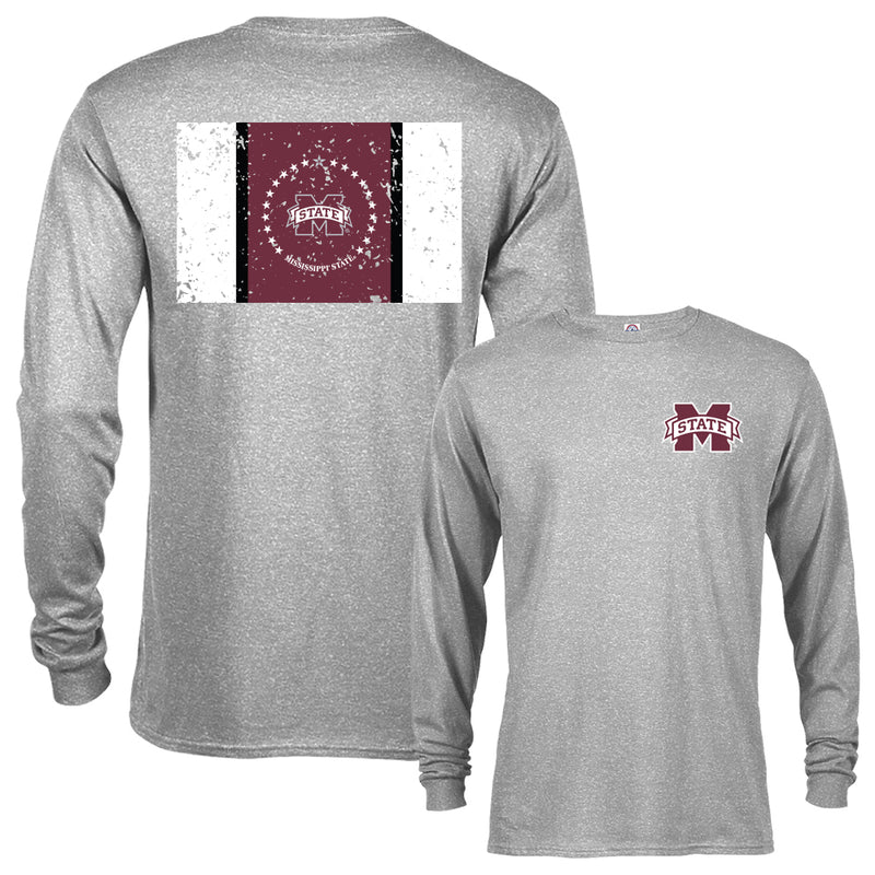 Mississippi State University Bulldogs Miss State Flag Logo Long Sleeve Tee