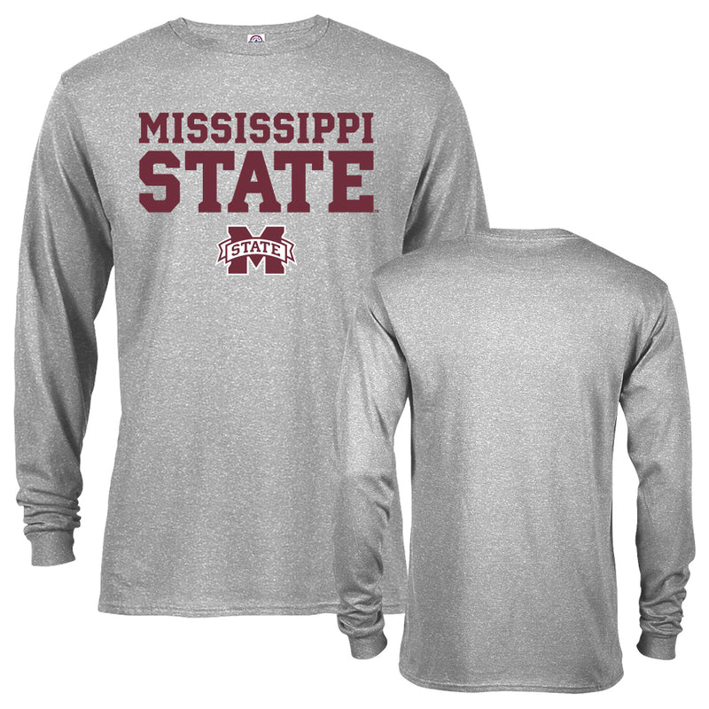 Mississippi State University Bulldogs Arch Logo School Name Long Sleeve T-Shirt