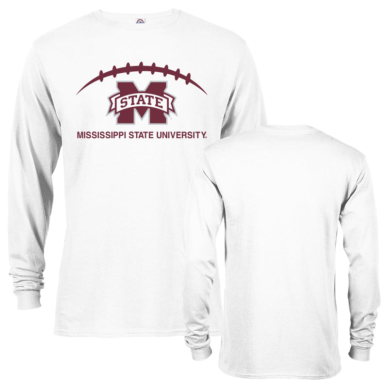 Mississippi State University Bulldogs Miss State Laces Out Logo Long Sleeve Tee