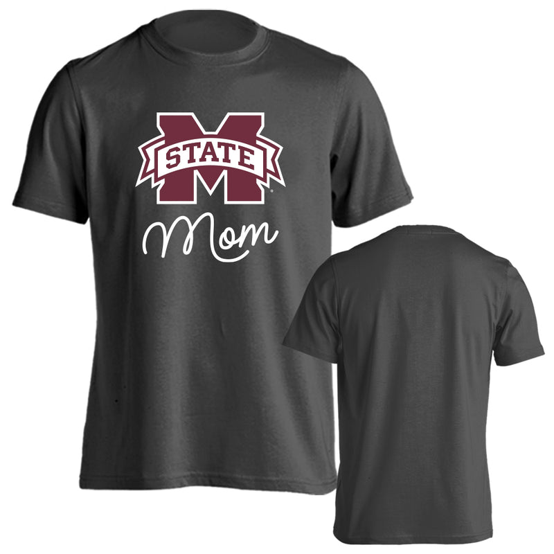 Mississippi State University Bulldogs Mom Logo Mother Tee Short Sleeve T-Shirt