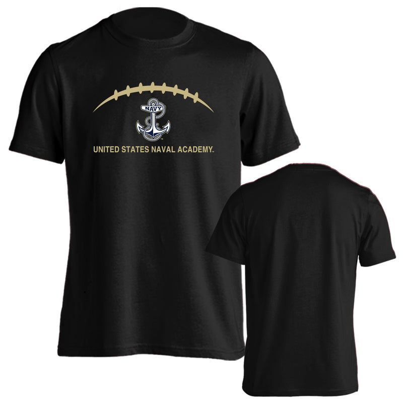 United States Naval Academy Midshipmen Laces Out Football Logo Short Sleeve Tee