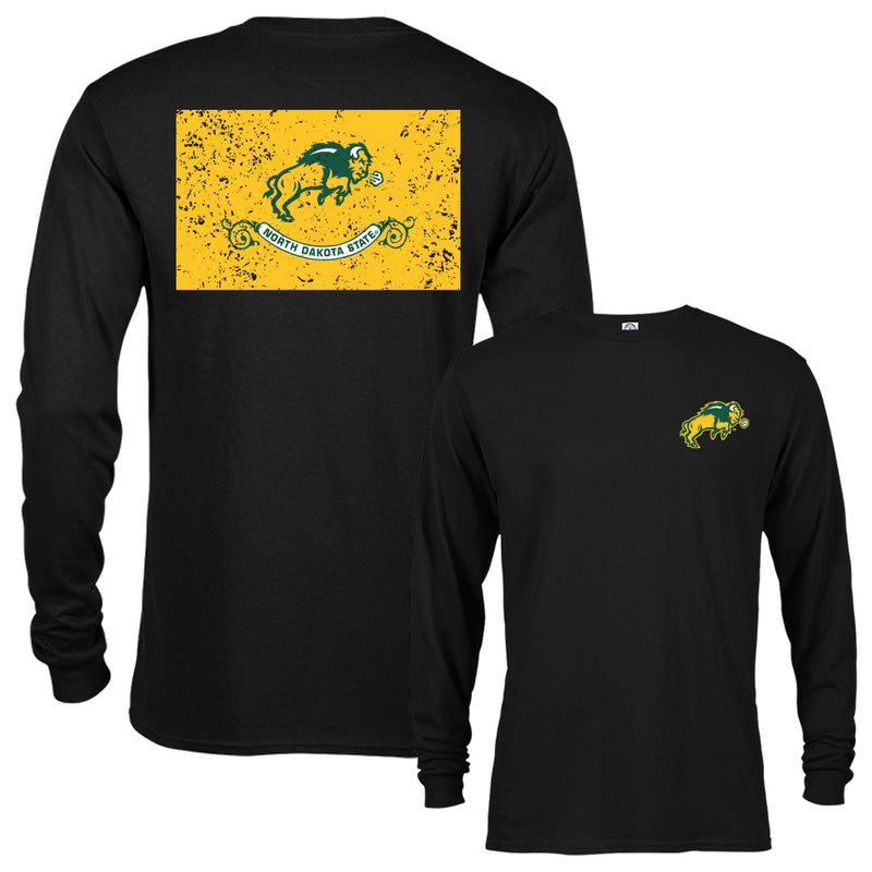 North Dakota State University Bison Flag Logo Long Sleeve T-Shirt