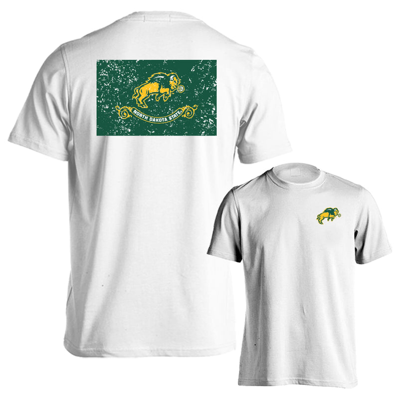 North Dakota State University Bison Flag Logo Short Sleeve T-Shirt