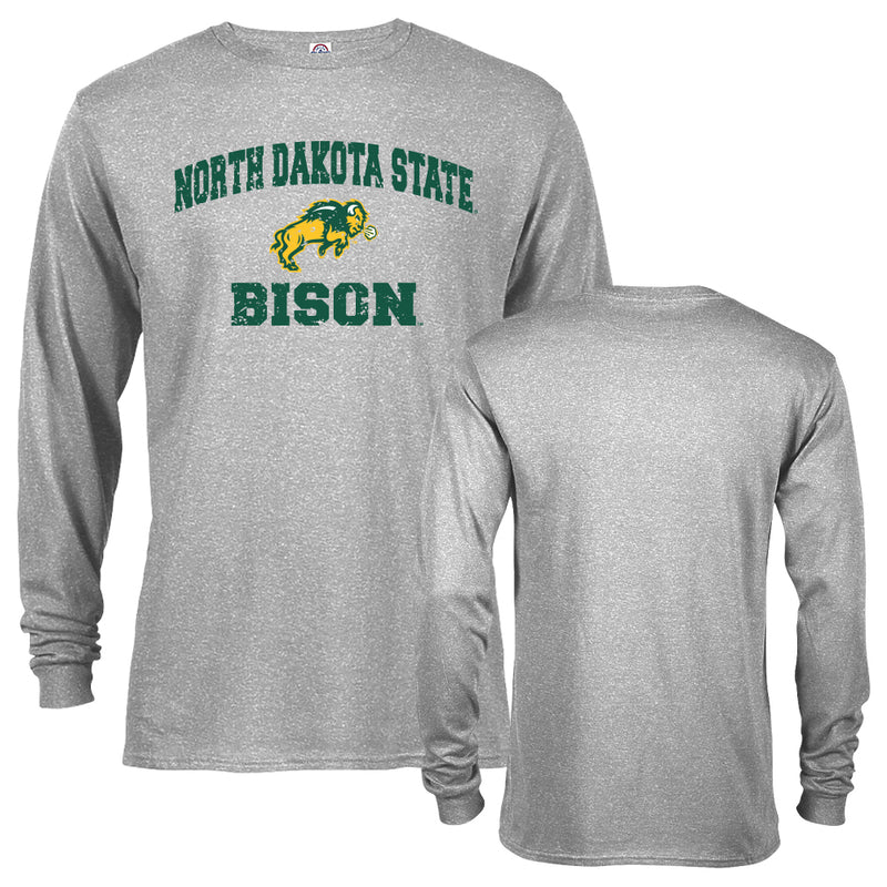 North Dakota State University Bison Distressed Retro Logo Long Sleeve T-shirt
