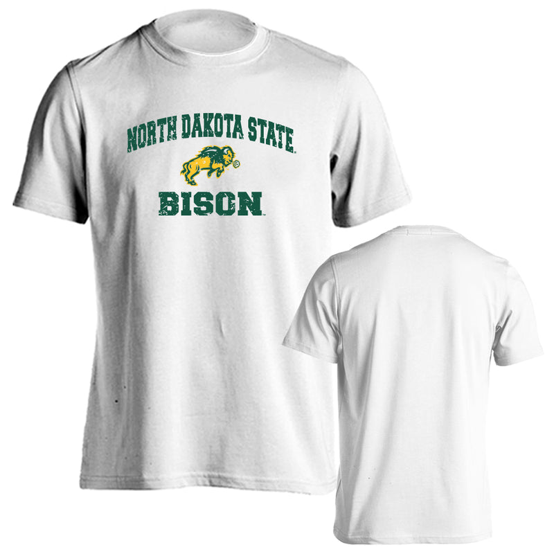 North Dakota State University Bison Distressed Retro Logo Short Sleeve T-shirt