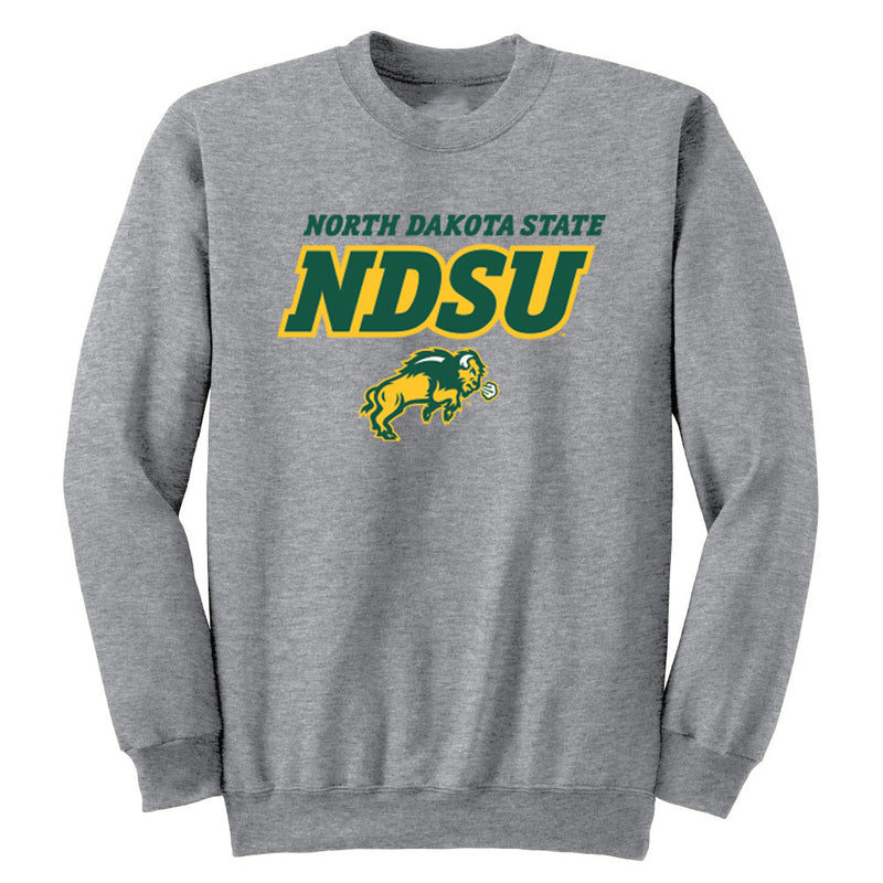 North Dakota State University Bison Adult Crewneck Sweatshirt Arch Text