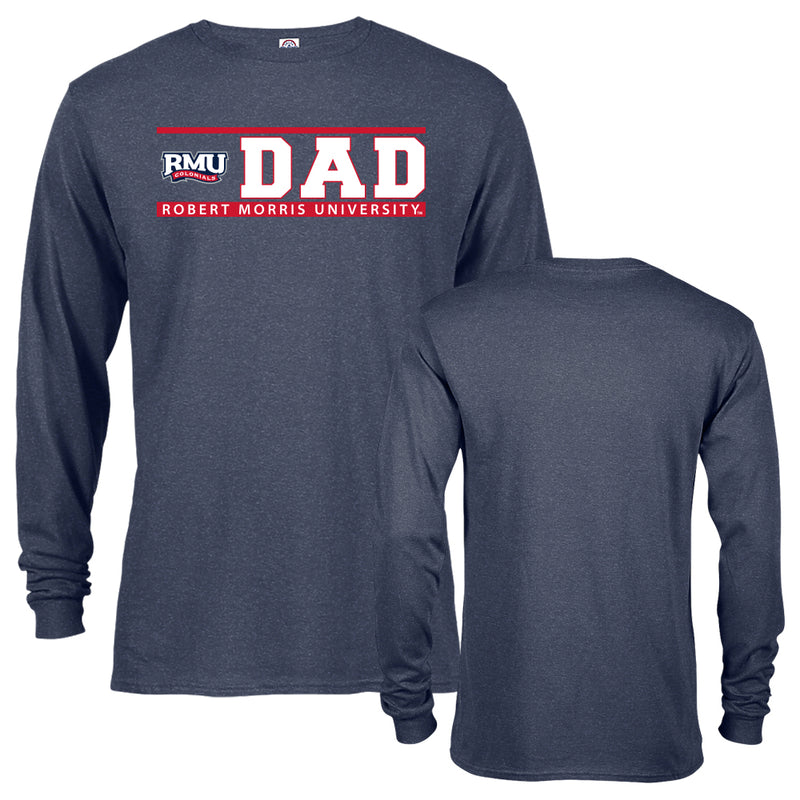 Robert Morris University Colonials Dad Logo Tee Long Sleeve Father T-Shirt