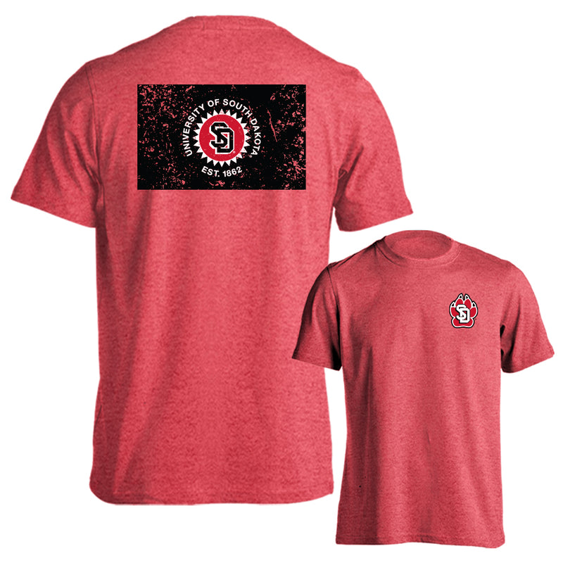 University of South Dakota Coyotes School Flag Logo Short Sleeve T-Shirt
