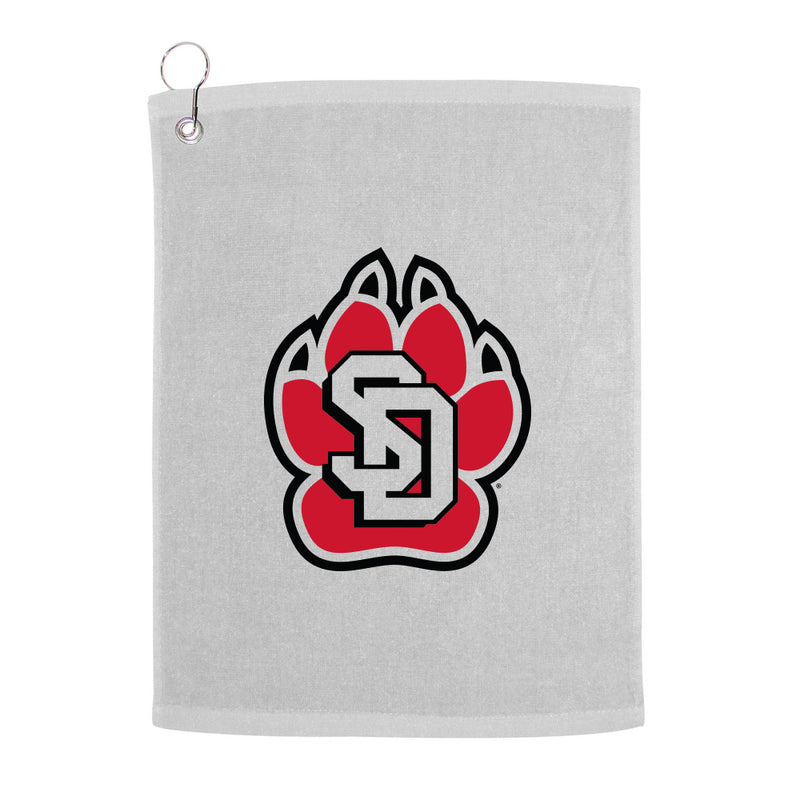 University of South Dakota Coyotes Golf Towel With Logo and Text