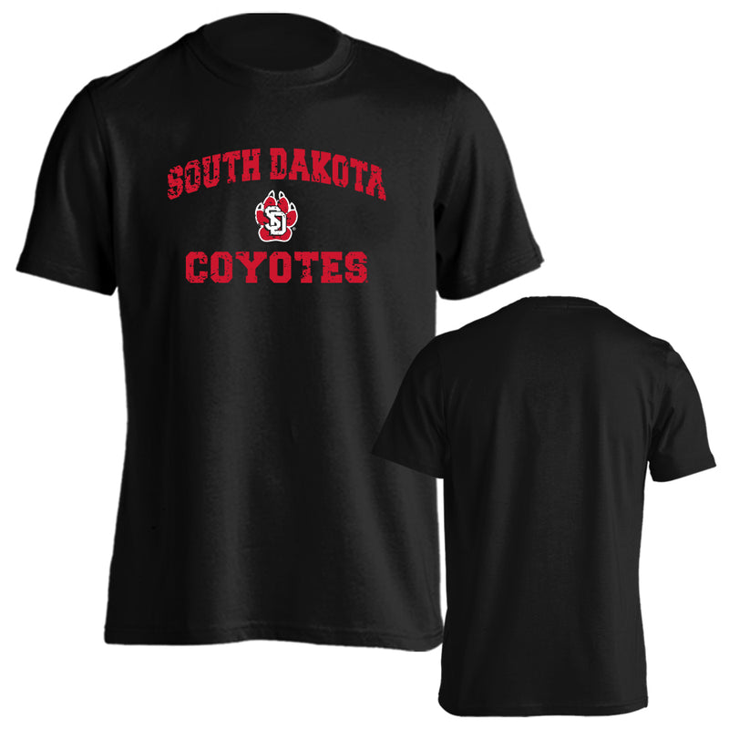 University of South Dakota Retro Distressed Logo T-Shirt Short Sleeve Tee