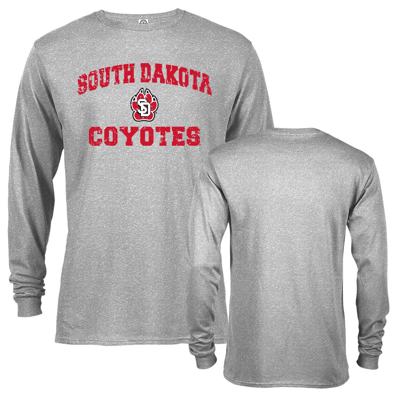 University of South Dakota Retro Distressed Logo T-Shirt Long Sleeve Tee