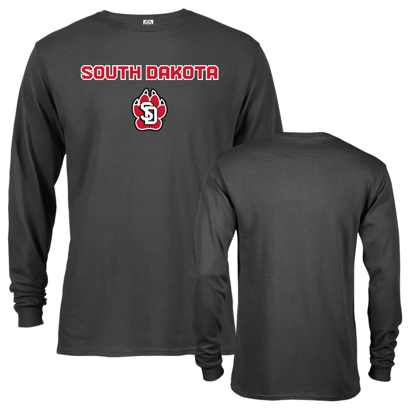 University of South Dakota Coyotes Arched Text Logo Long Sleeve Tee T-Shirt
