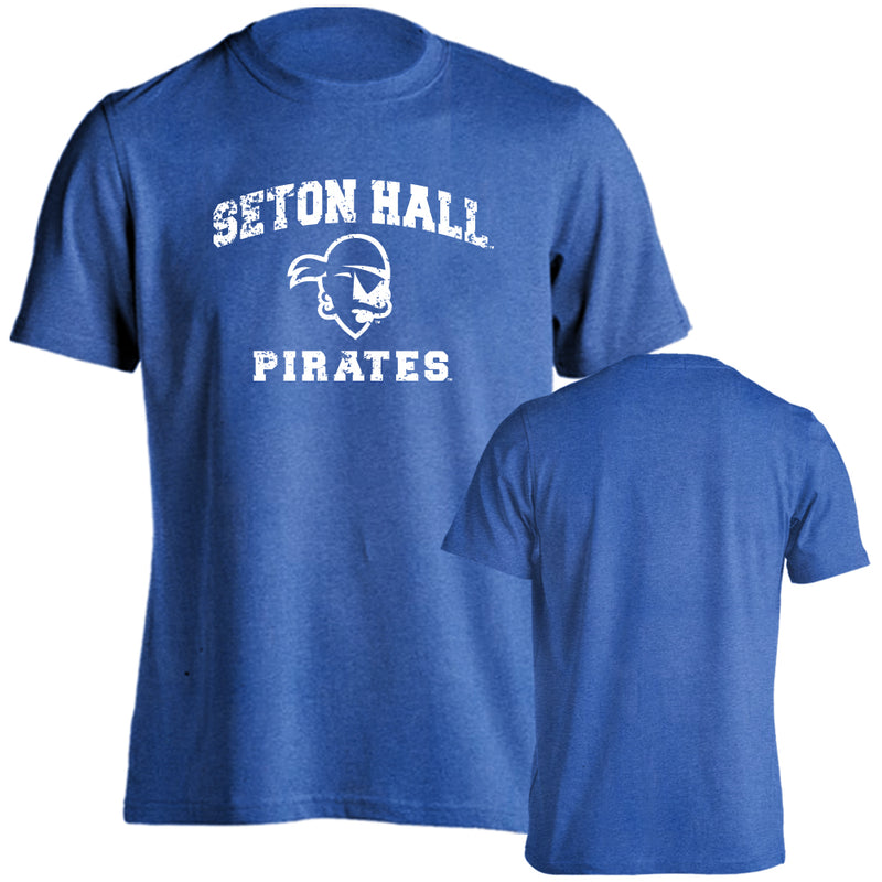 Seton Hall Pirates Seton Hall Uni Distressed Retro Logo Short Sleeve T-Shirt
