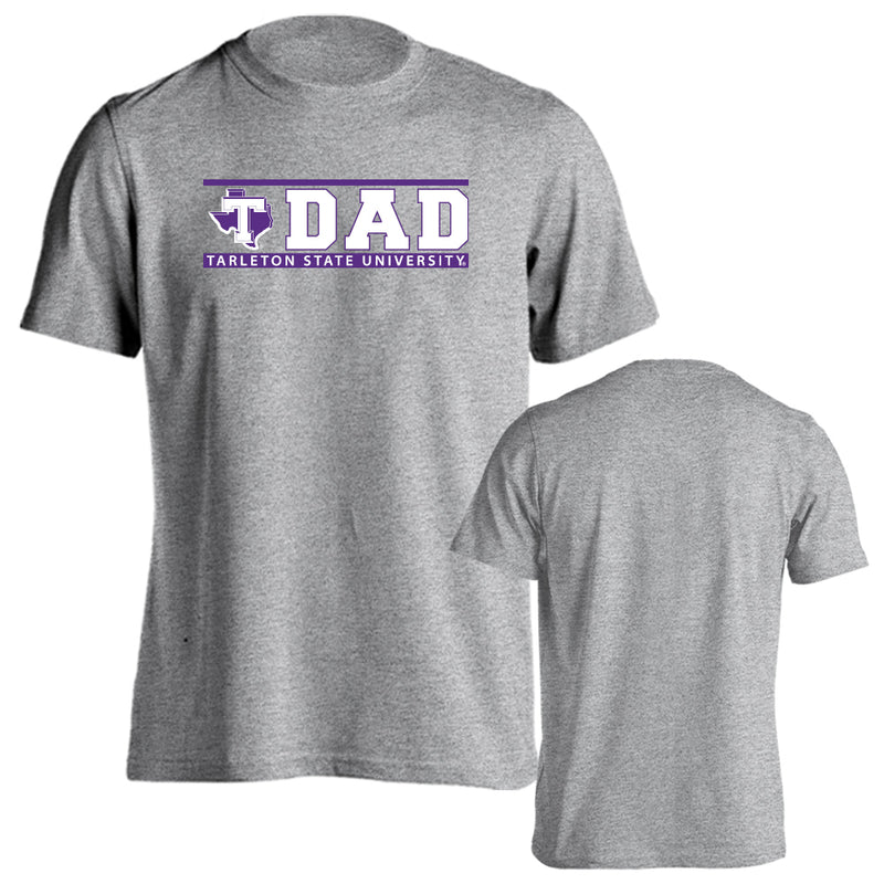 Tarleton State University Texans Dad Father Proud Parent Logo Short Sleeve T-Shirt
