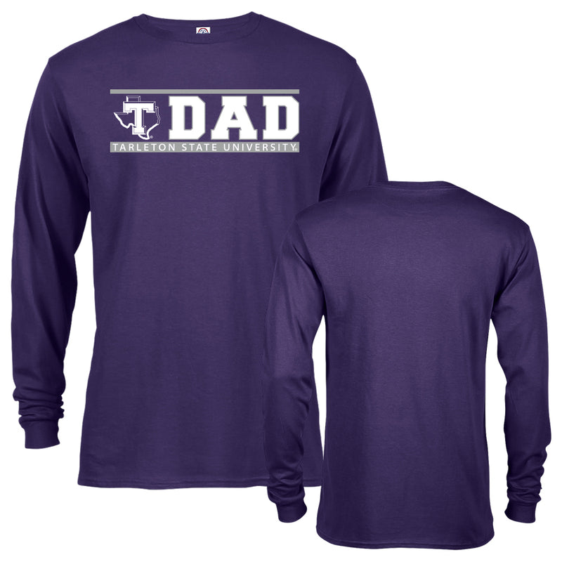 Tarleton State University Texans Dad Father Proud Parent Logo Long Sleeve T-Shirt