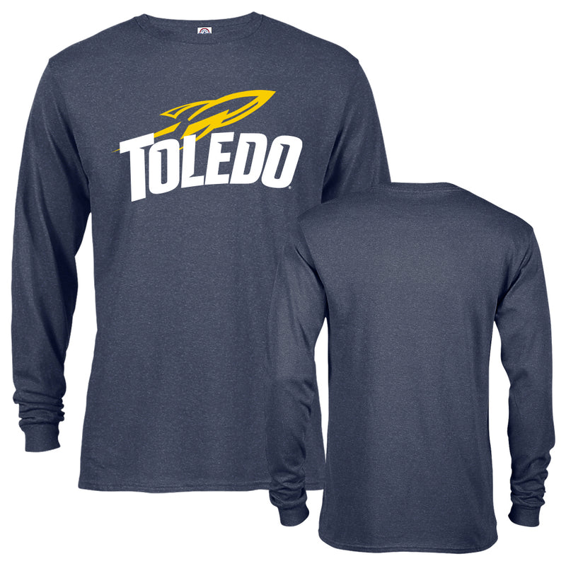 University of Toledo Rockets Arch Text Mascot U of Toledo Long Sleeve T-Shirt