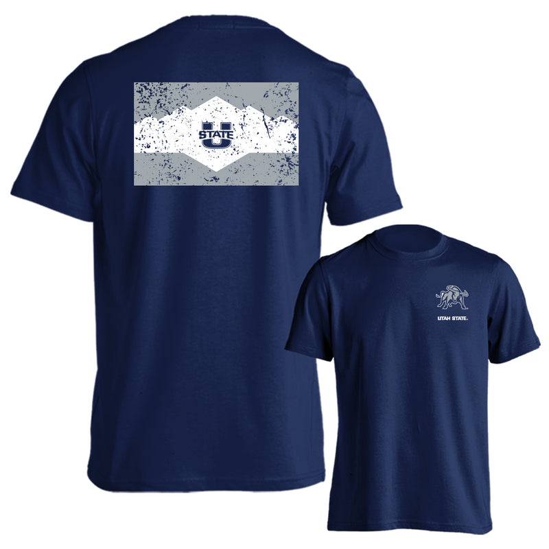 Utah State University Aggies School Flag Short Sleeve Tee T-shirt