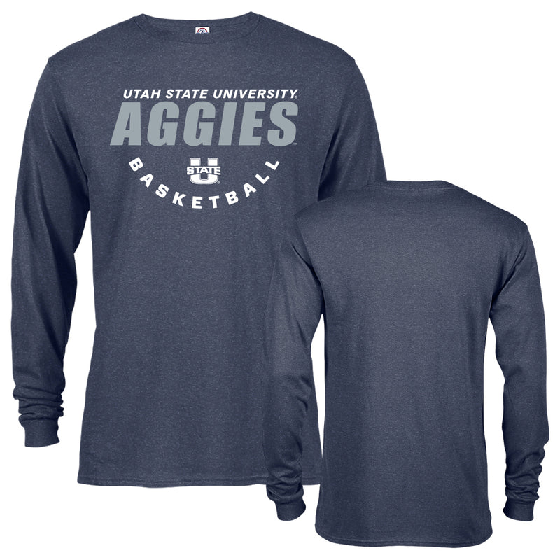 Utah State University Aggies Basketball Tee Long Sleeve Bball T-shirt