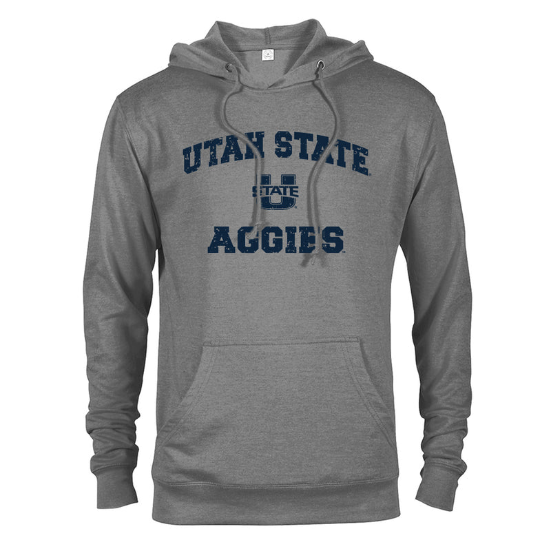 Utah State University Aggies Distressed Retro Logo Hooded Sweatshirt